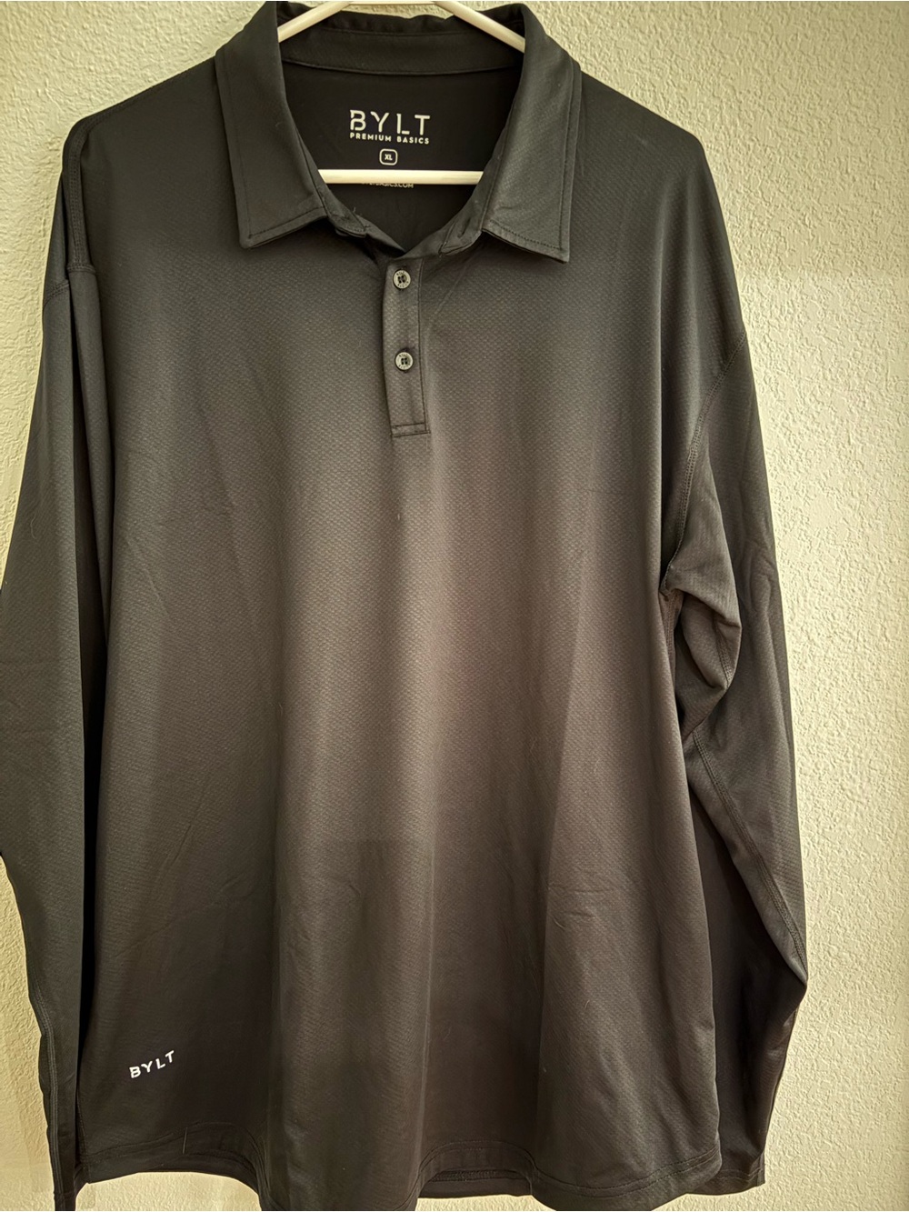 BYLT Basics Men's Long Sleeve Polo Shirt - Black